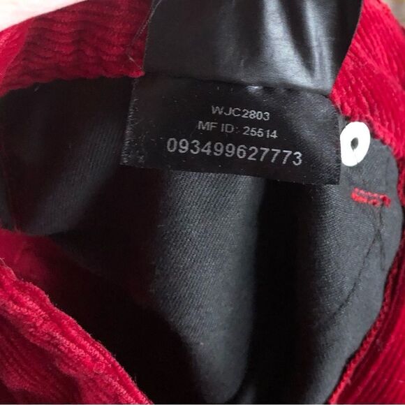 BLK DNM High Rise Corduroy Straight Jeans Pop of Red Size 26 - Picture 12 of 12